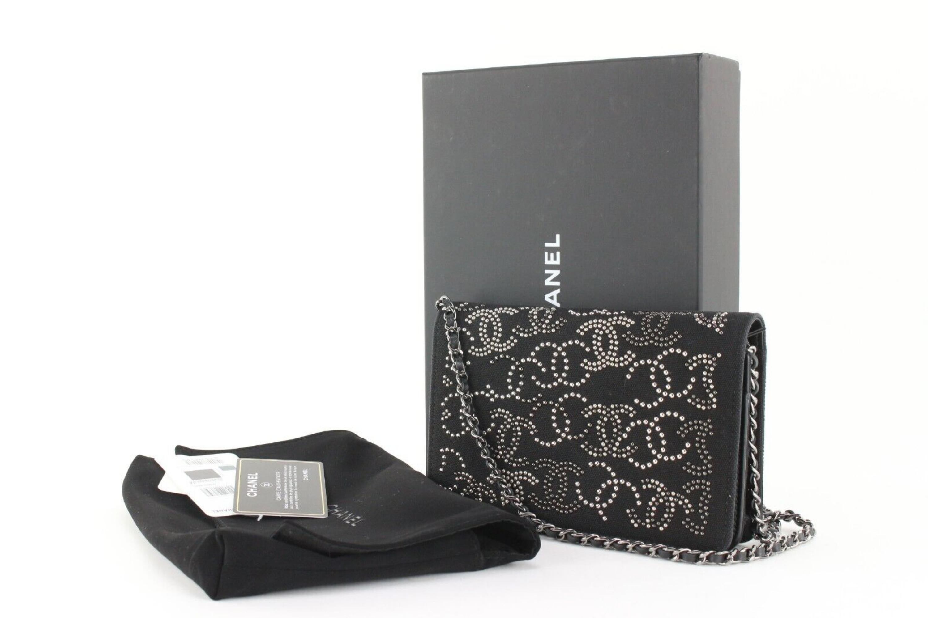 Chanel Black CC Logo All Over Wallet on Chain WOC SHW 20C26a