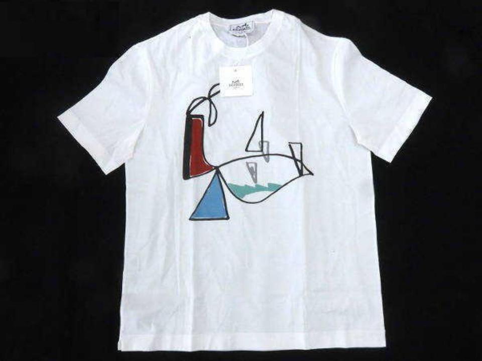 Hermès White (Ultra Rare) Limited Art T-shirt 232893 Tee Shirt