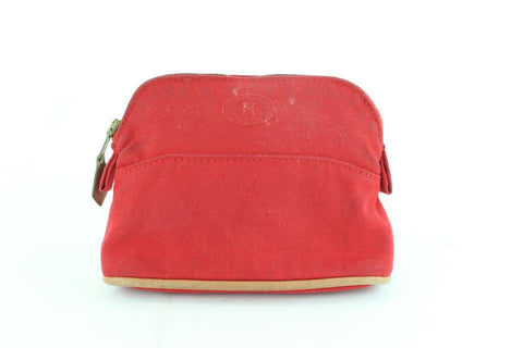Hermès Bolide Toiletry Pouch 10hz1126 Red Canvas Clutch