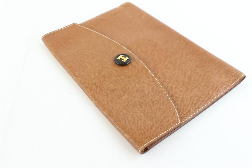 Rio leather clutch bag Hermès Beige in Leather - 14783173