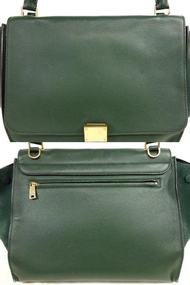 Celine - Authenticated Trio Handbag - Leather Green Plain for Women, Never Worn, with Tag