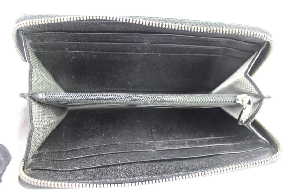 MCM Zipped Wallet Lanyard Visetos Black/Grey in Coated Canvas with