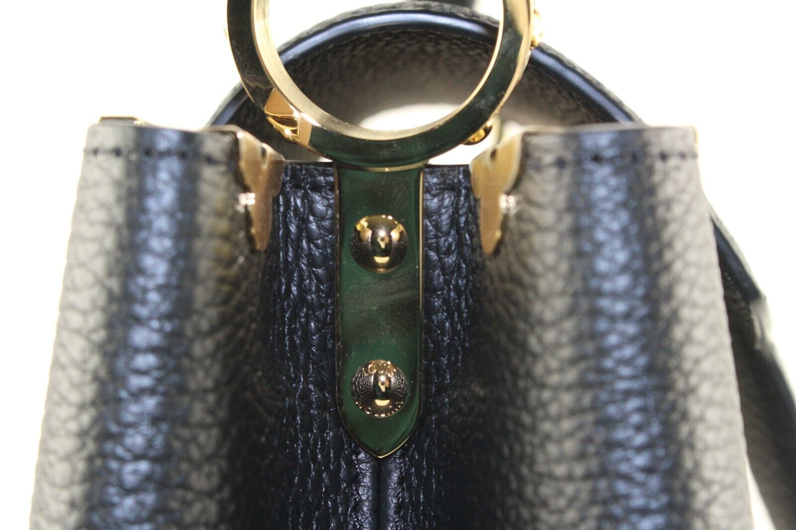 Louis Vuitton Black Taurillon Leather Flower Crown Capucines PM w/ STTAP 2L0215