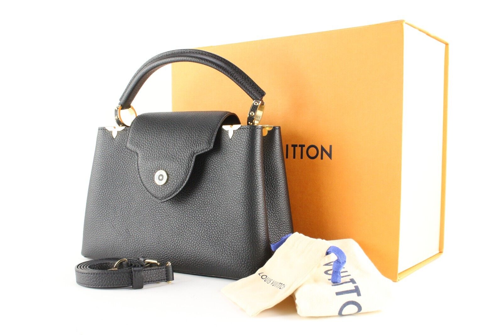 Louis Vuitton Taurillon Flower Capucines Mini - Black Handle Bags