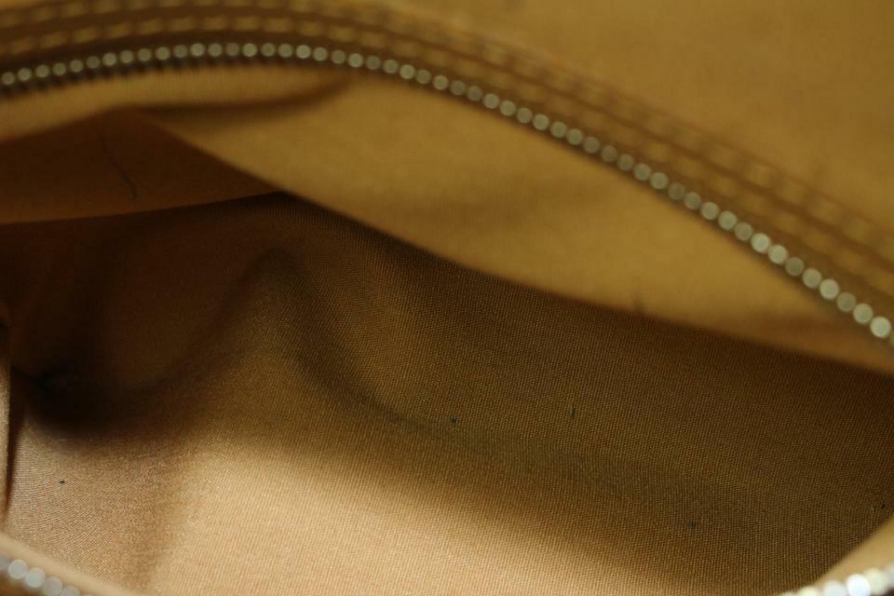 Louis Vuitton Gold Monogram Vernis Mat Stockton Zip Tote Bag 38L26a