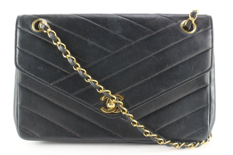 Chanel Rare Crosshatch Quilted Black Lambskin Small Classic Flap 24k GHW 3CK0301