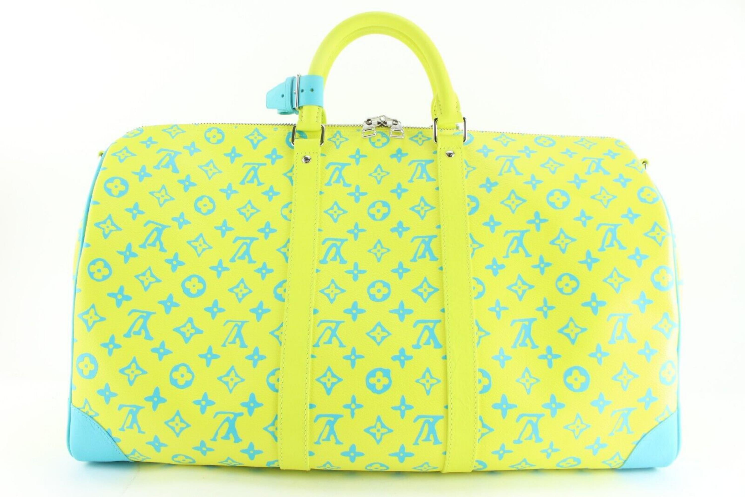 Louis Vuitton Keepall Bandouliere Monogram Mesh 50 Yellow in Mesh