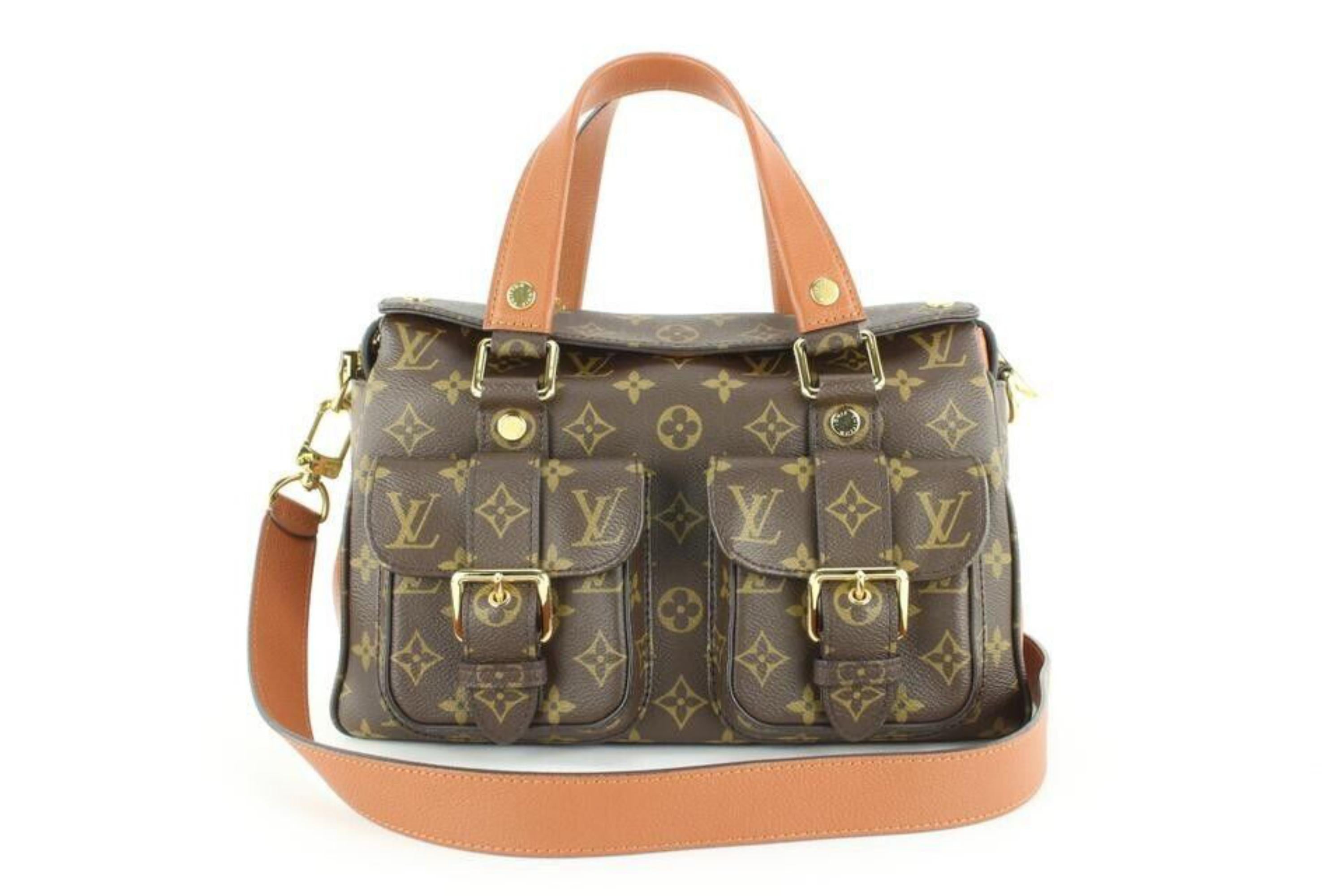 LV Manhattan NM Monogram Canvas with Leather and Gold Hardware