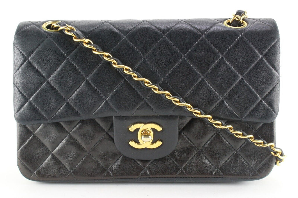 Chanel Black Quilted Lambskin Small Classic Double Flap GHW 7CK0215