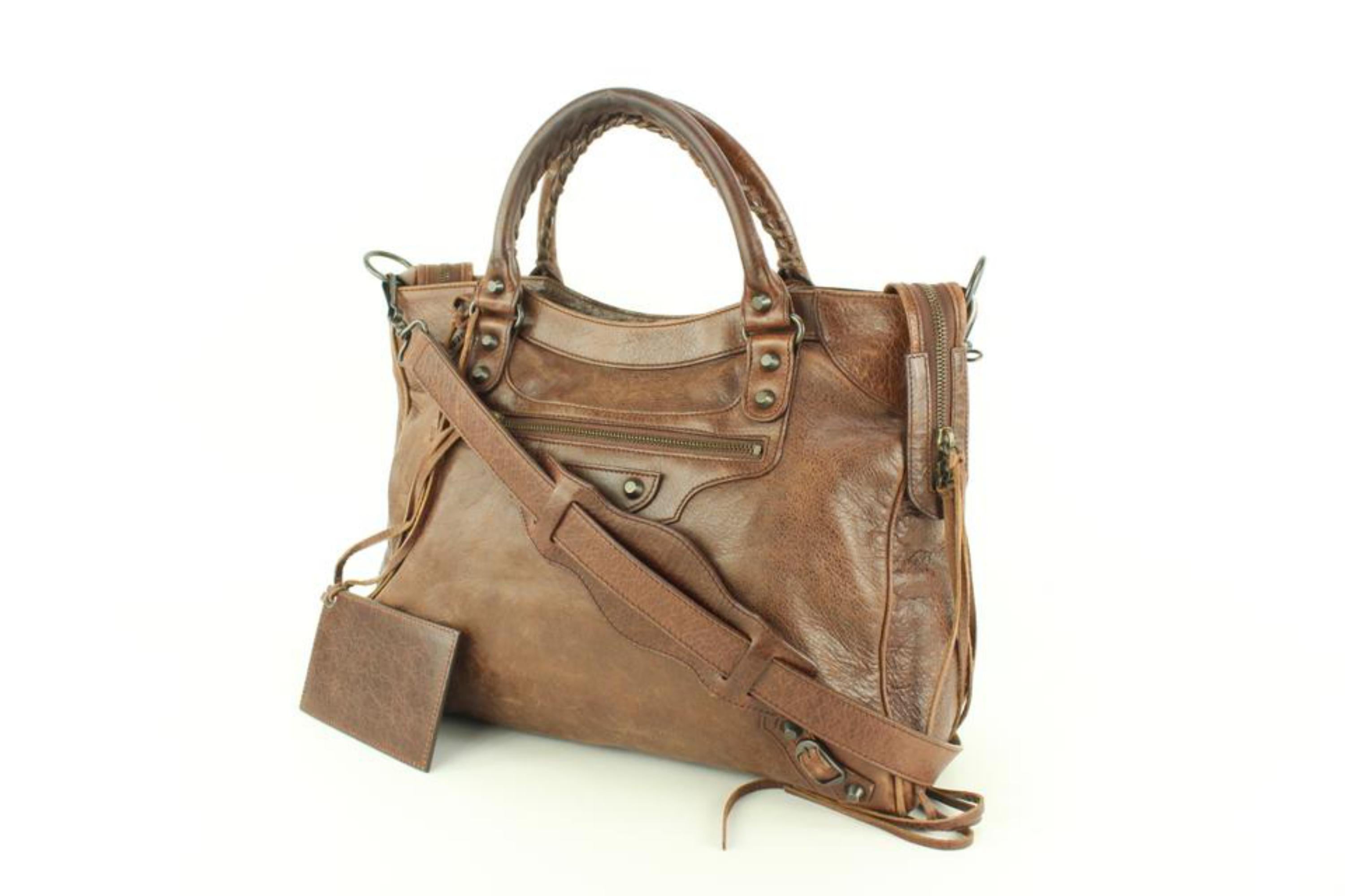 Balenciaga Brown Lambskin Leather Velo Bag 91ba525s – Bagriculture