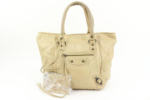 Balenciaga Beige Leather Sunday Tote with Mirror 78ba39s