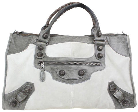 BALENCIAGA Grey The Giant City Handbag 861246