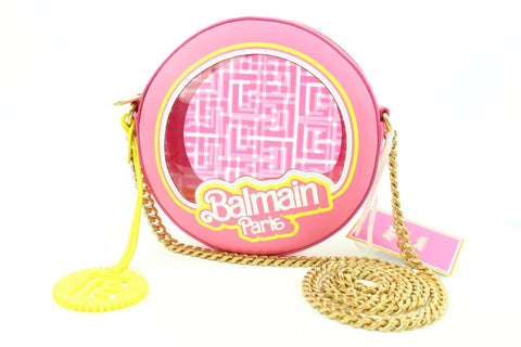 Balmain Barbie Translucent Pink Disco Round  Crossbody Bag  1BM318
