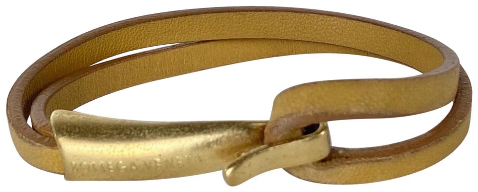 Bottega Veneta Gold Brown Hook Bracelet scuff Bangle 4misc613