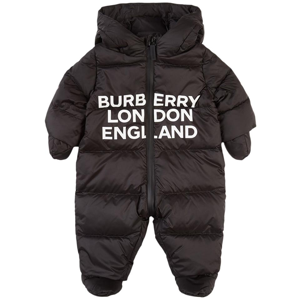 Burberry Size 18M 18 Months Black Logo Puffer Suit Snow Suit 120B34