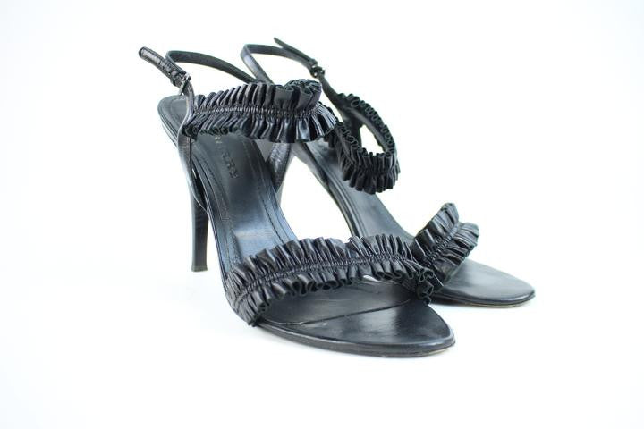 Burberry Leather Strappy Heel 44bura32717 Black Sandals