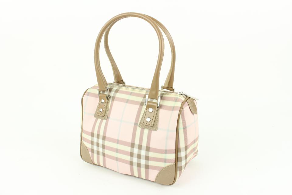Burberry Pink House Check Coated Canvas Chester Satchel Burberry
