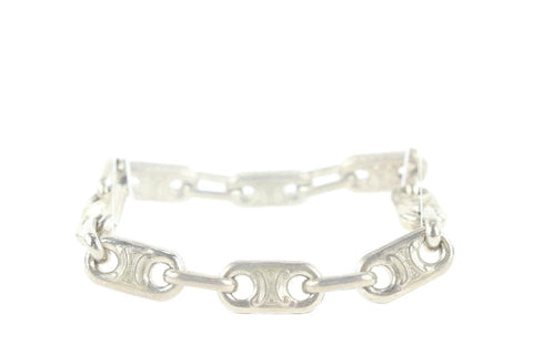Céline Silver Monogram Macadam Chain Link Bracelet 80cel127