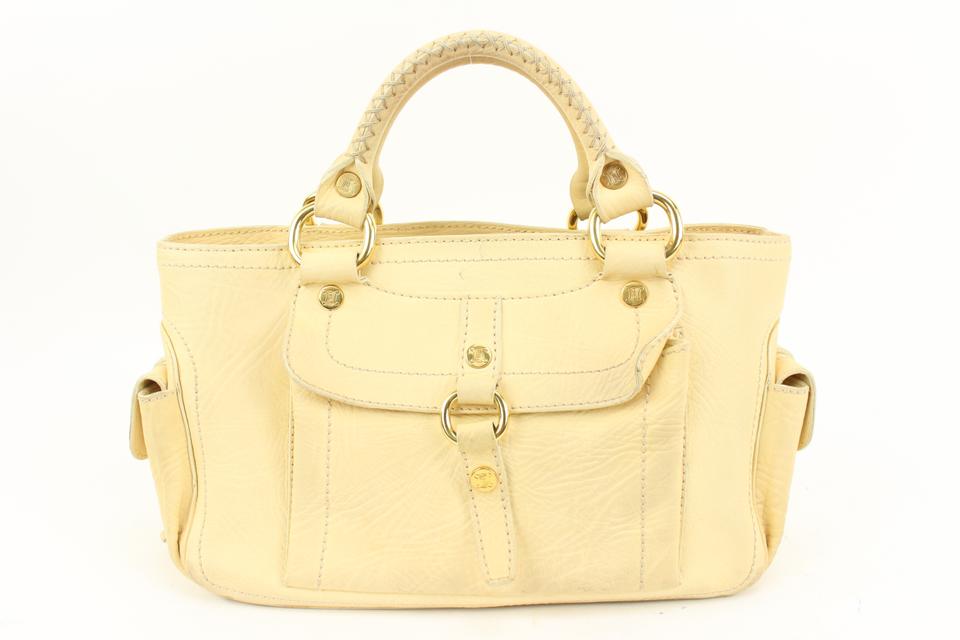 Céline Cream Leather Boogie Tote Bag 91ce39s