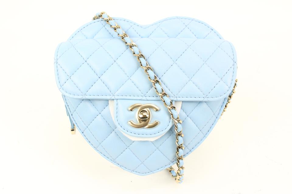 Chanel heart bag(White lambskin with gold hardware), Luxury, Bags
