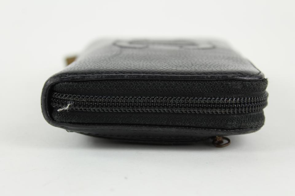 chanel black wallet zip