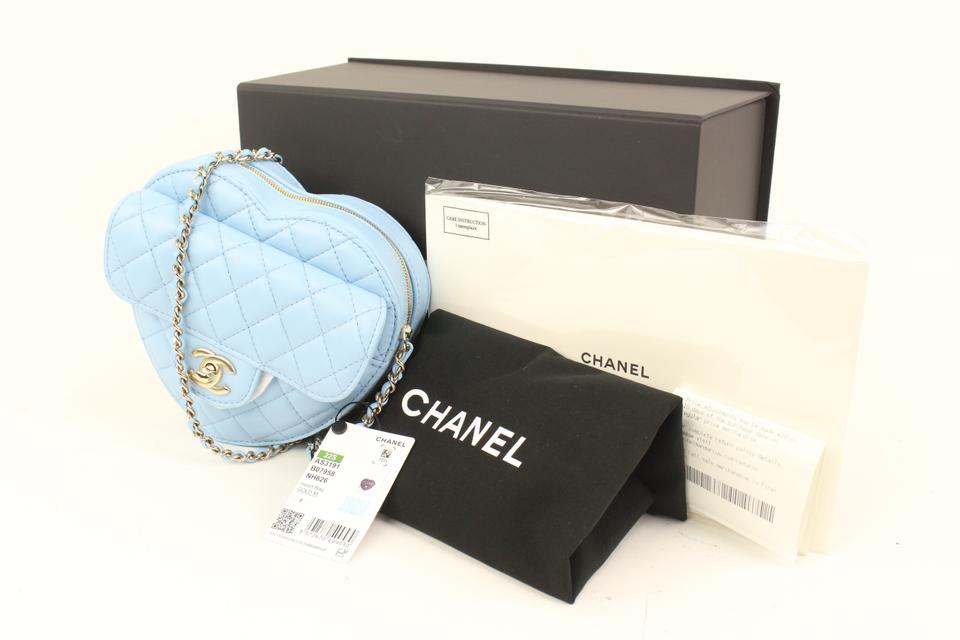 Chanel 22S Heart Mini Belt Bag in Light Blue Lambskin LGHW  Luxury Helsinki