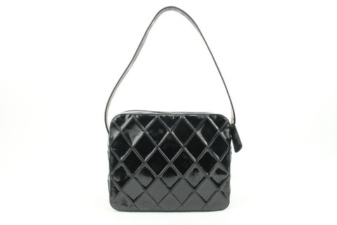 Chanel Black Quilted Patent Shoulder Bag 4c131s