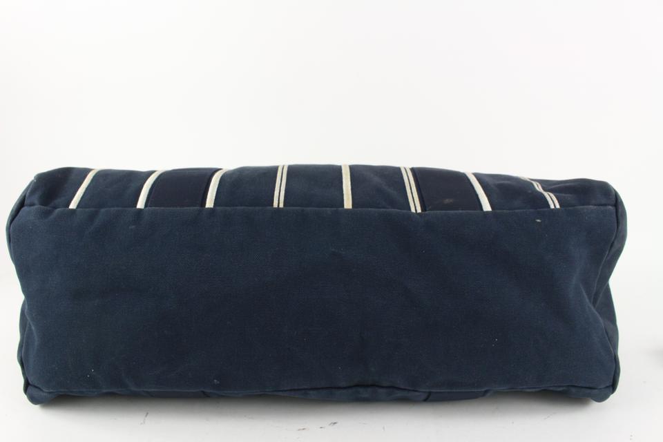 Chanel Navy Blue Stripe Sports Line Duffle Tote Bag 929c98
