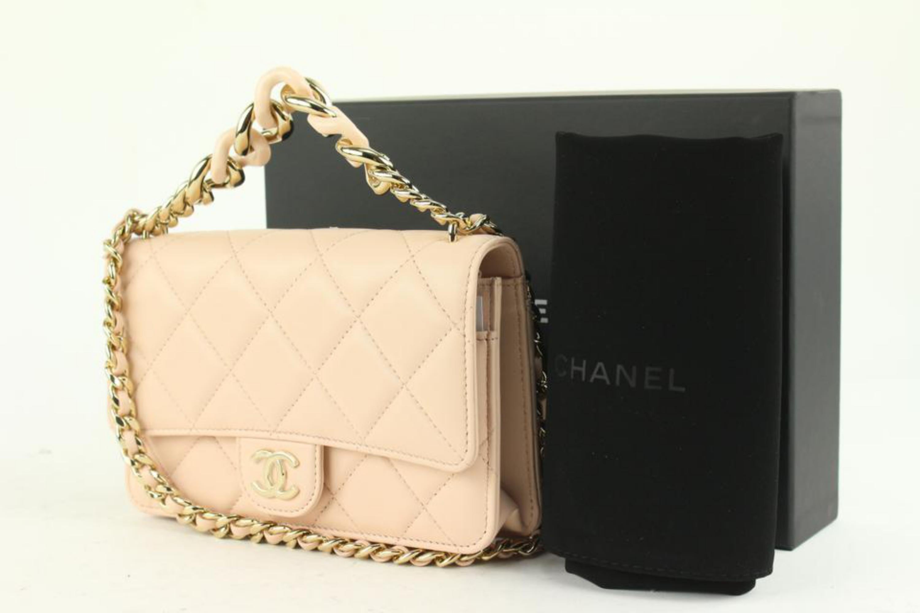 Chanel Beige Quilted Leather Wallet on Double Chain 2way 2cc1025a –  Bagriculture