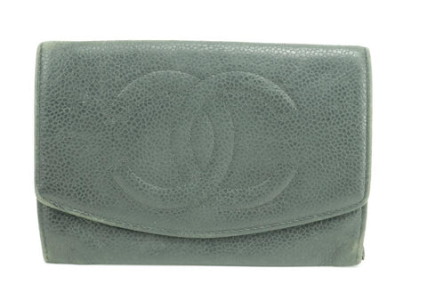 Chanel 23CK0110 Black Caviar Flap Wallet