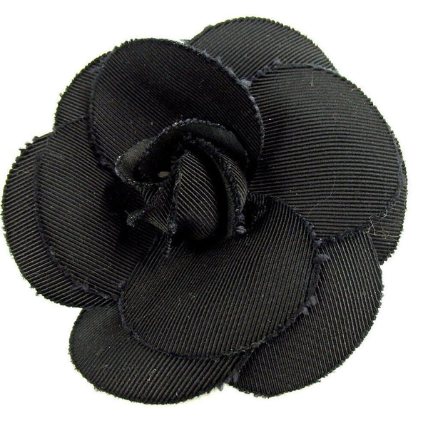 Chanel Black Camelia Flower Corsage Brooch Pin 860485 – Bagriculture