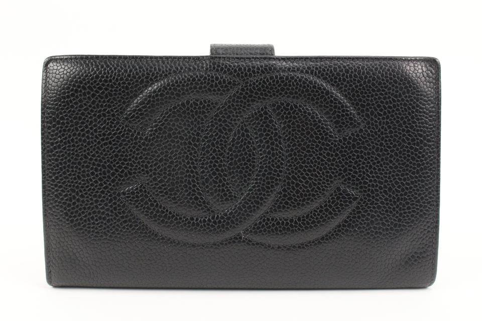 black and white chanel wallet caviar