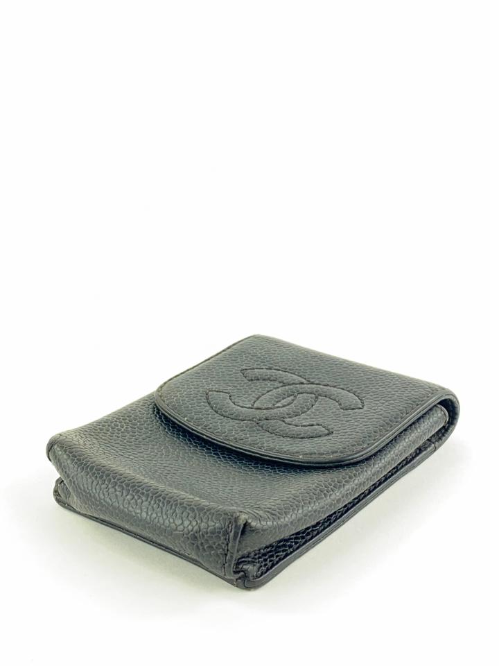 Chanel Black Caviar Leather CC Cigarette Case - Yoogi's Closet