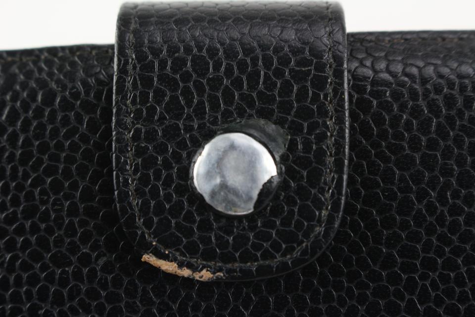 chanel flap wallet caviar black