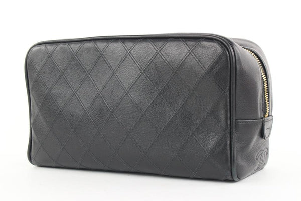 Chanel Vintage Black Quilted Cosmetic Bag Train Case Open PNG Images & PSDs  for Download