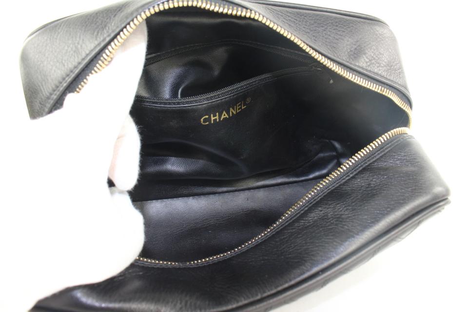Chanel Black Quilted Lambskin Toiletry Pouch Cosmetic Bag 295cas513 –  Bagriculture