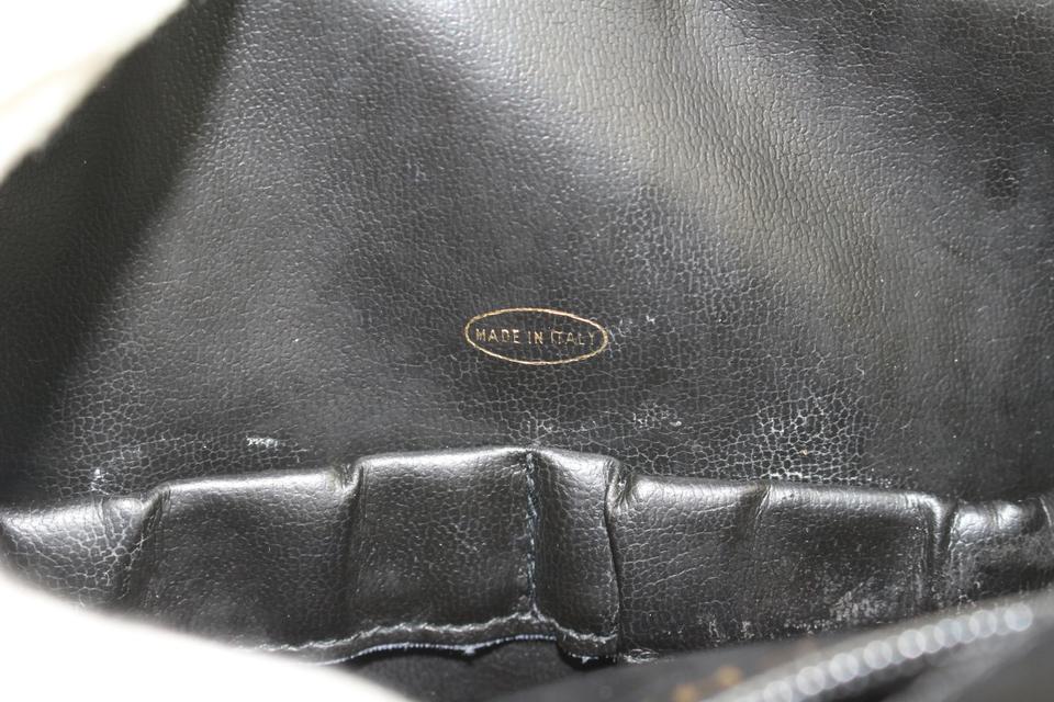 Chanel Black Lambskin Leather Top Handle Cosmetic Bag Chanel