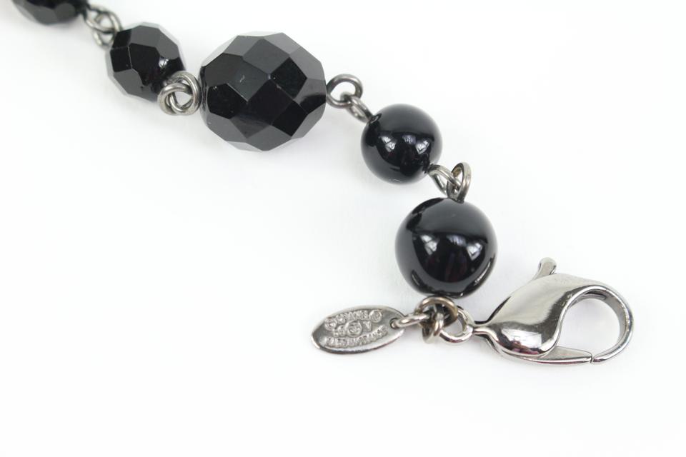 chanel black silver chain bracelet