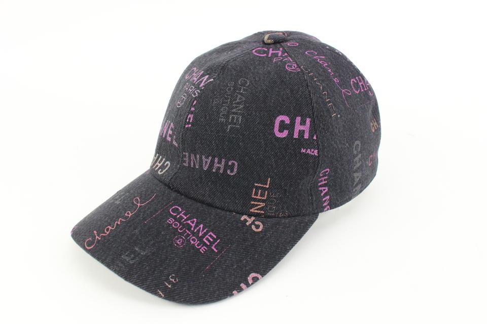 Chanel 22P Black Denim x Pink CC Logo All Over Baseball Cap 98ck323s –  Bagriculture