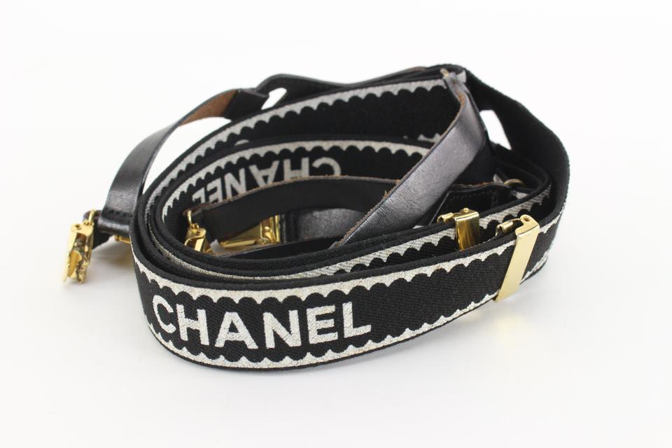 Chanel Limited Runway Black CC Logo Suspenders 37cc811s