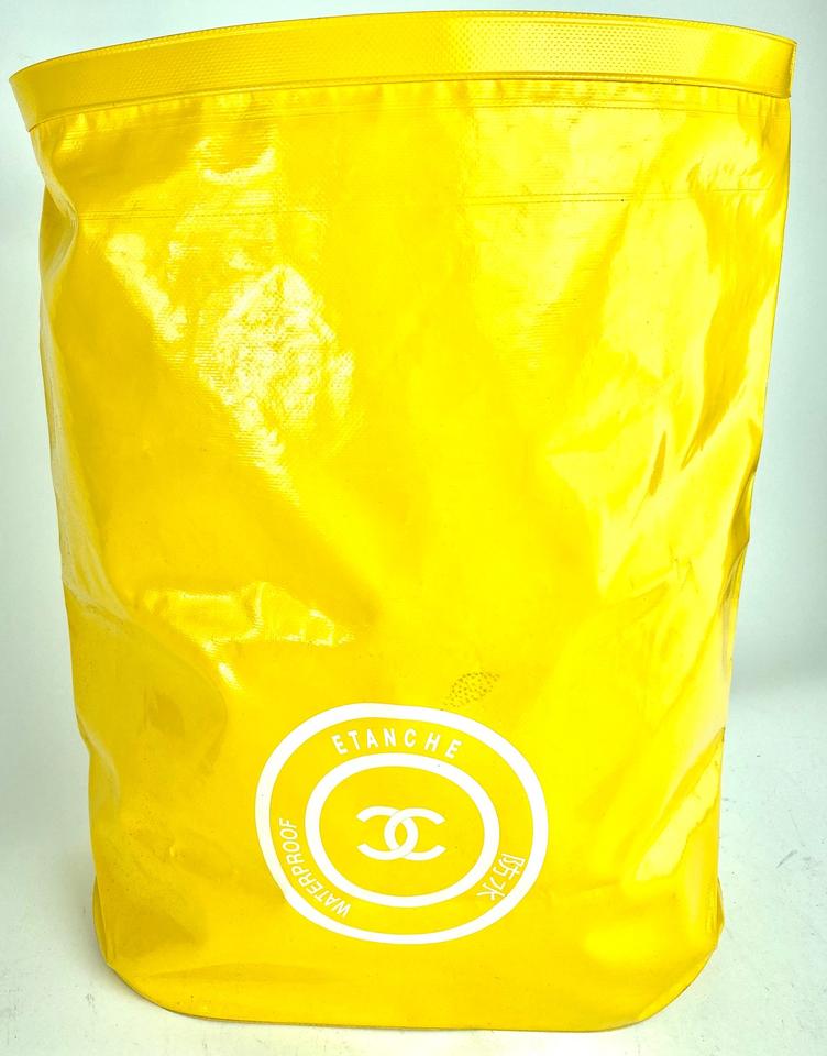 Chanel XL Waterproof Yellow Bucket Large Hobo 19cca69