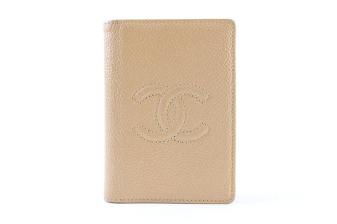 Chanel Beige Caviar Card Holder Wallet case 226858