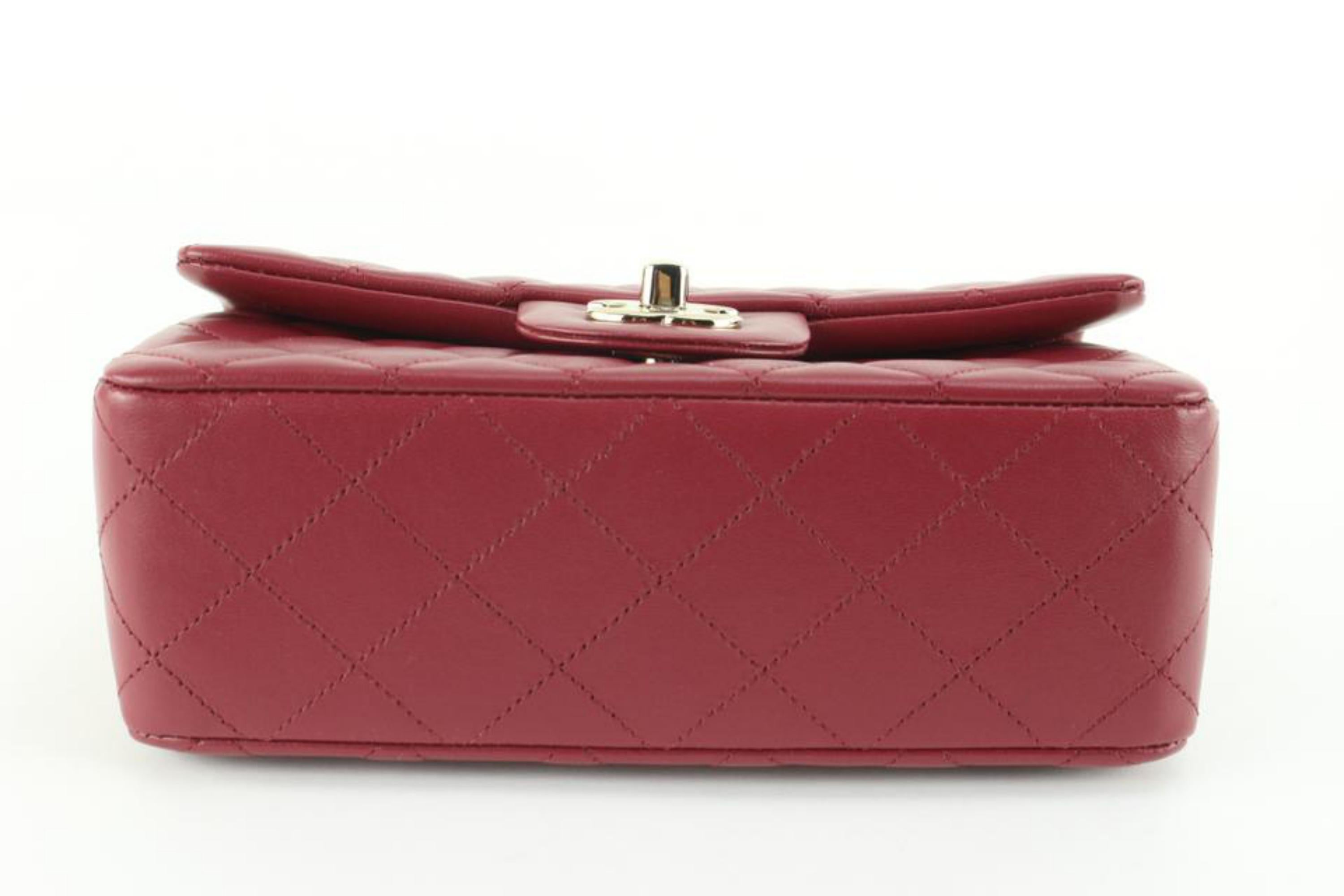 Chanel 21K Burgundy Lambskin Rectangle Mini Classic Flap with