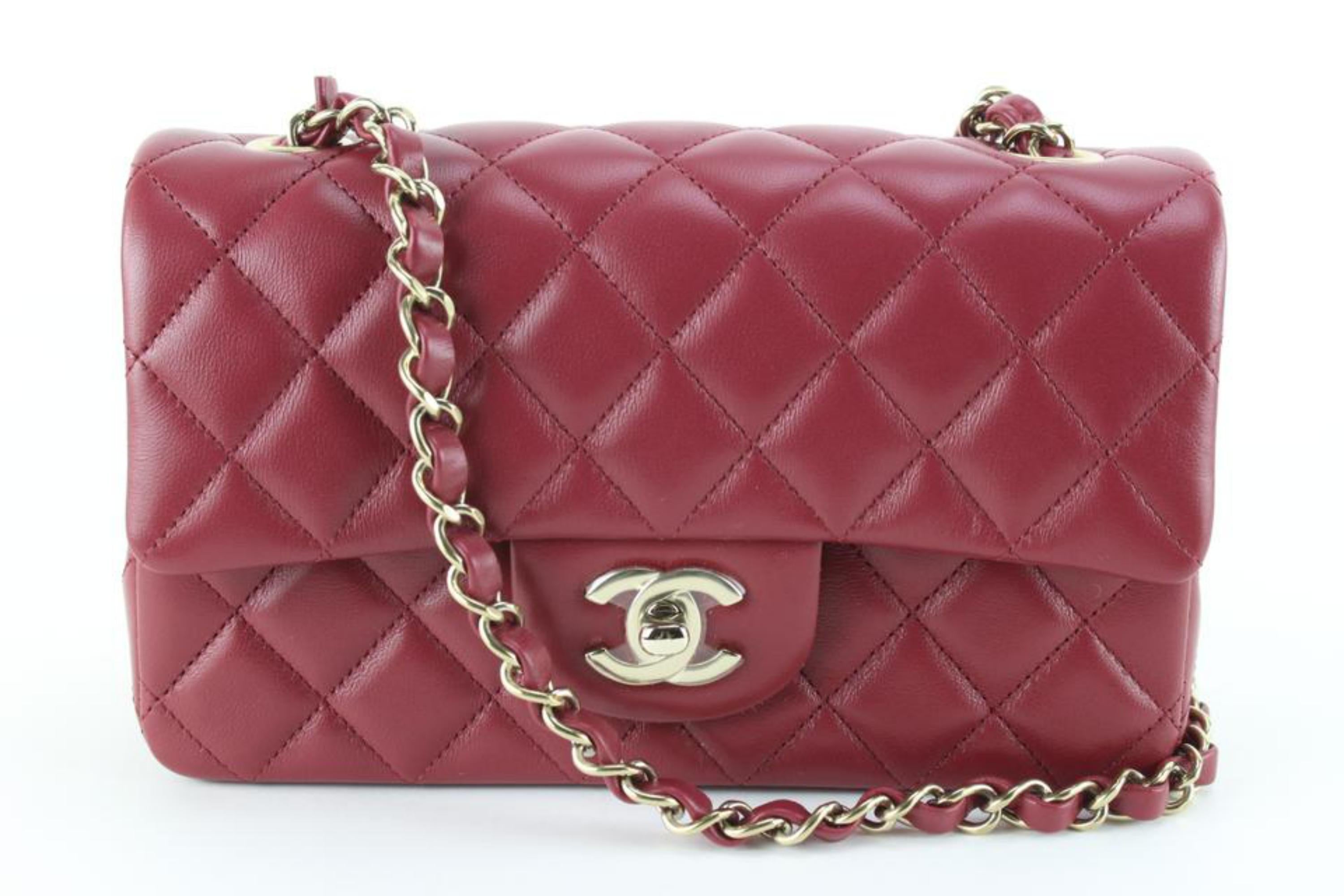 Chanel Red Lambskin Leather Medium Classic Double Flap Bag