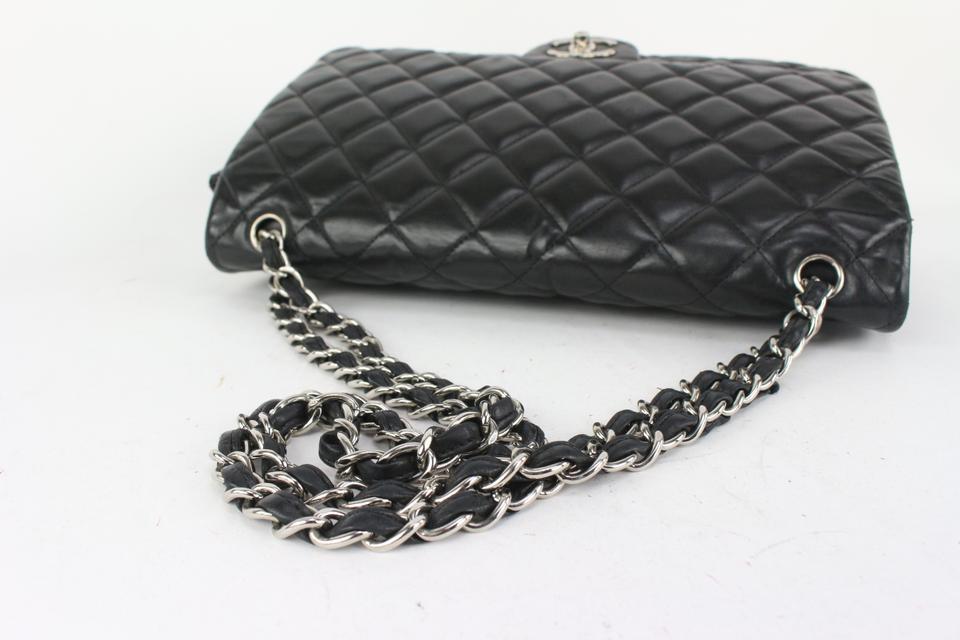 Chanel Black Quilted Lambskin Maxi Classic Double Flap Chain