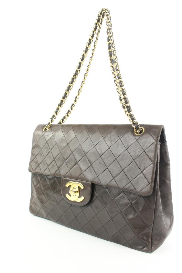 Auth CHANEL Diana Brown Quilted Lambskin Leather Chain Shoulder Flap Bag  #42166 | eBay