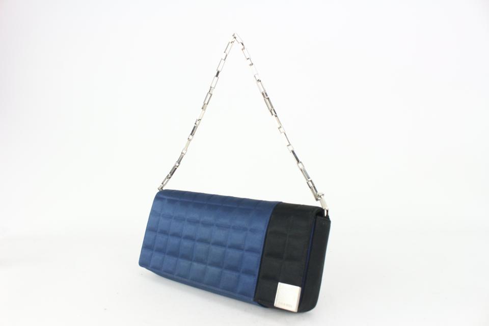 Chanel Blue x Black Satin Chocolate Bar East West Flap Bag 35cas722 –  Bagriculture