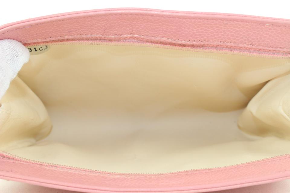 CHANEL Turn Lock Chain pochette Shoulder Bag Caviar Skin Beige CC Auth  bs3784 ref.781627 - Joli Closet