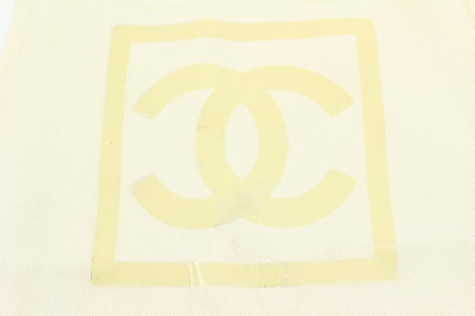 Chanel 01P Medium Cream CC Sports Logo Tank Top Sleeveless Tee Shirt 1 –  Bagriculture