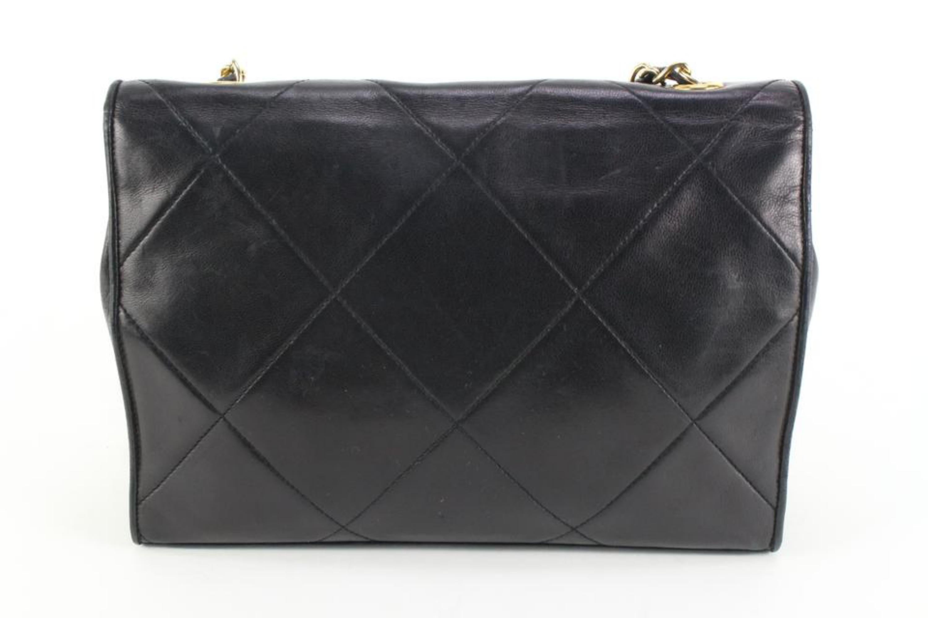 Chanel Rare Vintage Black Quilted Lambskin 19 Flap Crossbody 